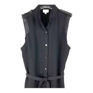 Parker Black Leather Trim Tunic Size Small